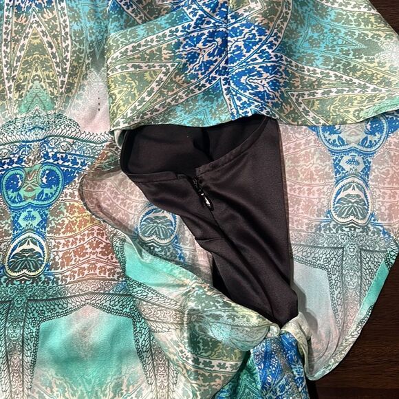 Marciano womens ombre green, blue and black mini dress - Picture 3 of 5